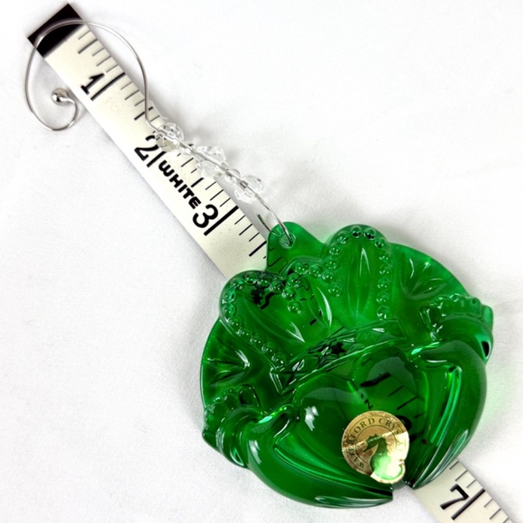 2018 Waterford Crystal Green Claddagh Christmas Ornament with Enhancer Ireland - Picture 8 of 15